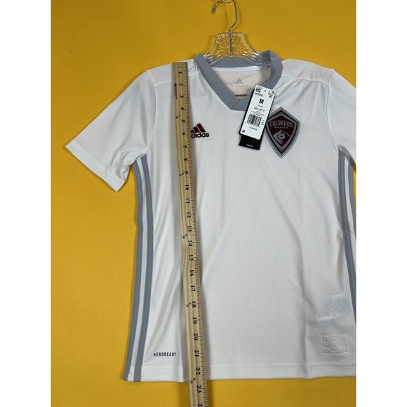 Adidas Colorado Rapids Football Jersey Top Boys Youth M 11-12Y White Gray NWT - Picture 3 of 5